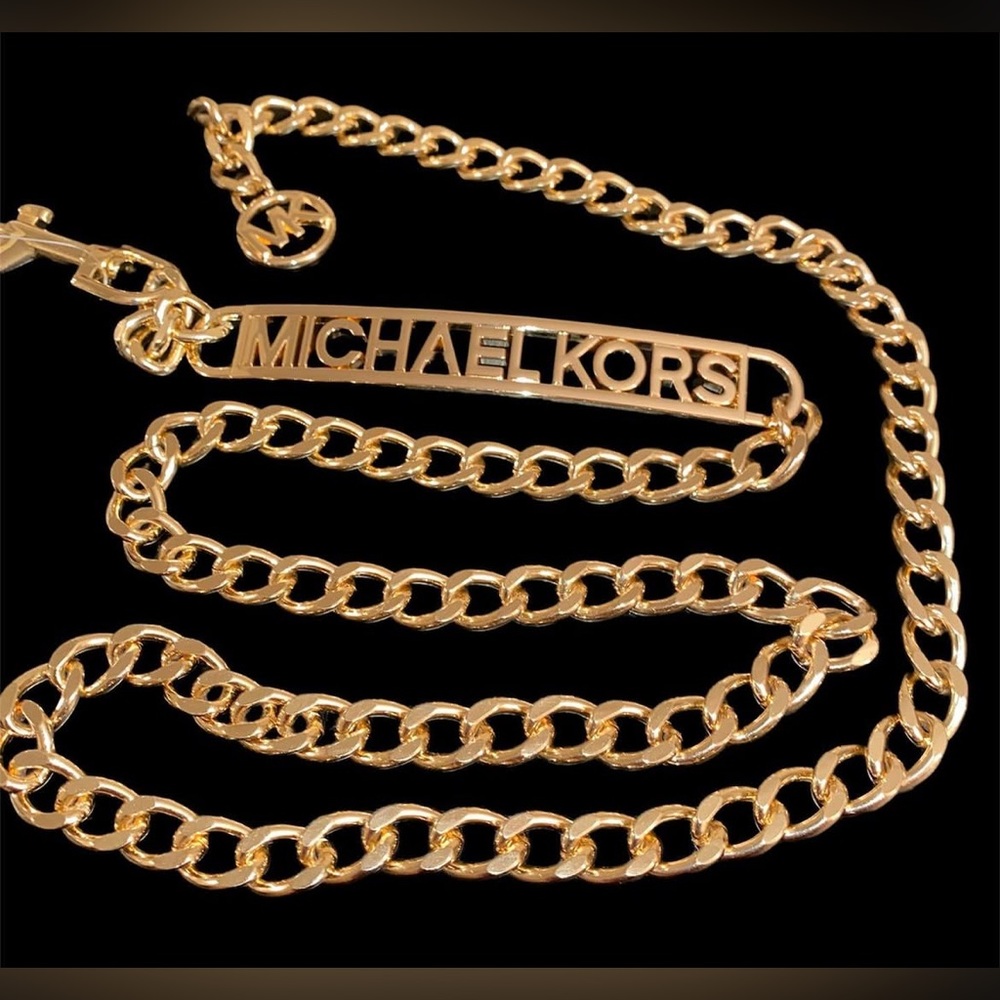 Michael Kors Gold Metal Chain Belt  New